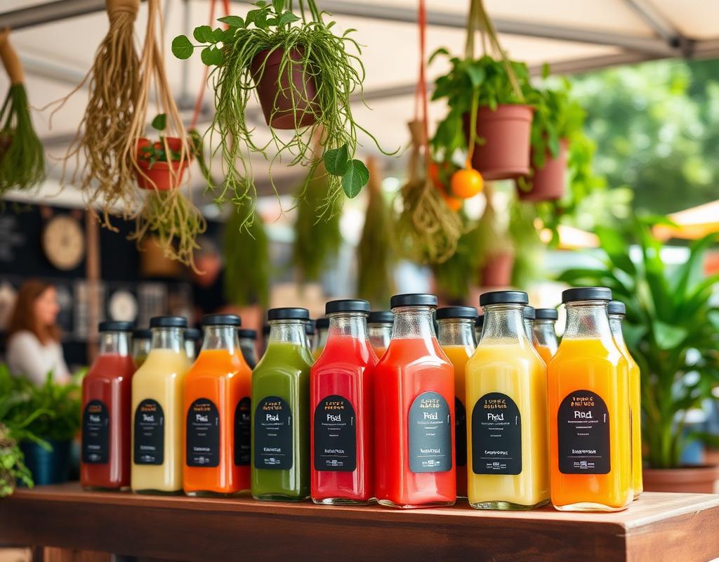 Outdoor market stand with LUMO cans